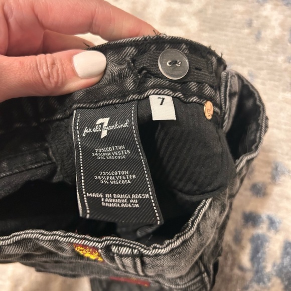 7 for all mankind black denim, girls size 7 - Picture 5 of 6